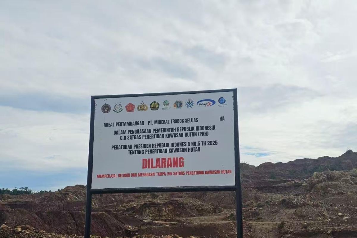 Satgas PKH segel lokasi tambang PT Mineral Trobos