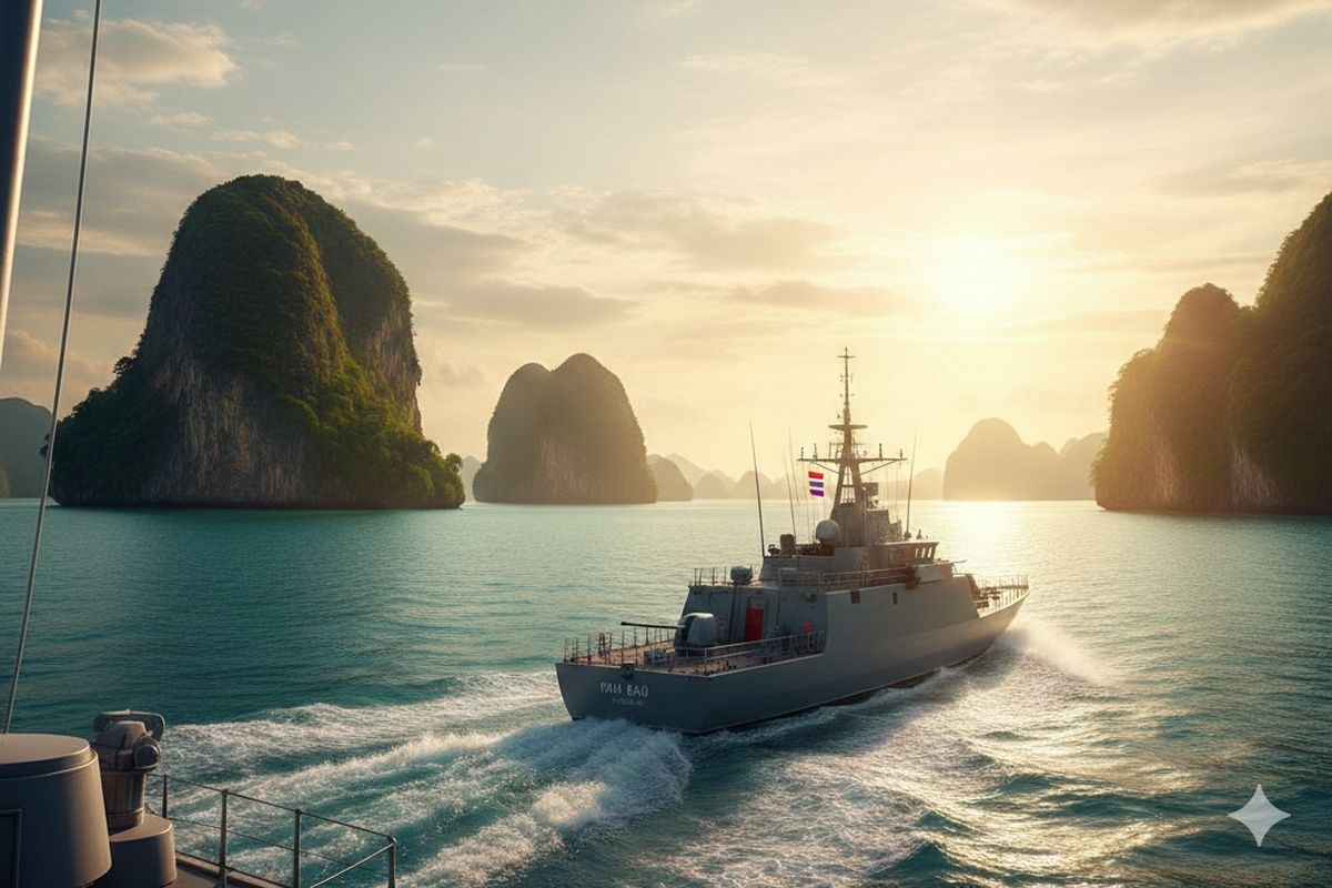 Diduga tangkap ikan secara ilegal, kapal Kamboja ditahan AL Thailand