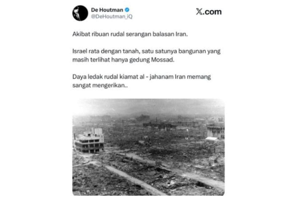 Hoaks! Foto serangan rudal Iran hancurkan wilayah Israel