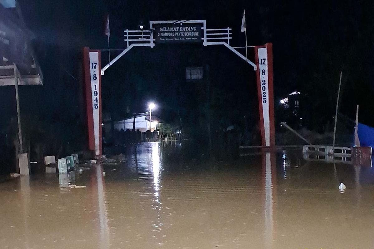BPBD: Banjir luapan sungai di Pidie Jaya berangsur surut