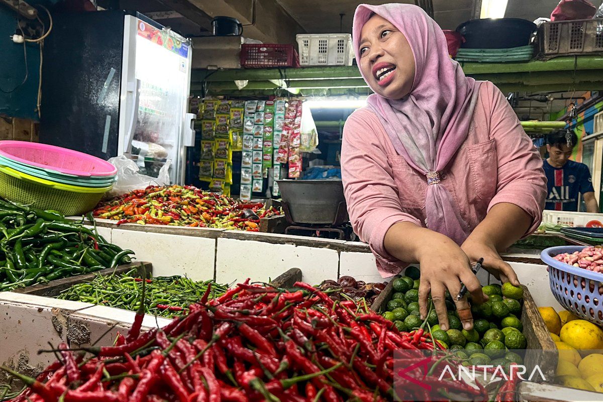 Harga bawang merah Rp44.750/kg, cabai rawit Rp75.550/kg Jumat pagi ini