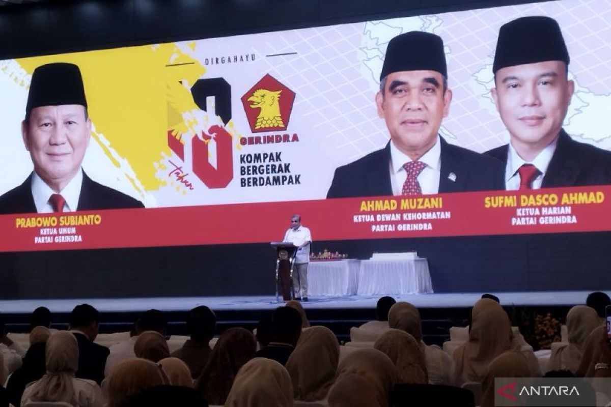 Muzani serukan Prabowo presiden dua periode saat HUT Gerindra di DPR