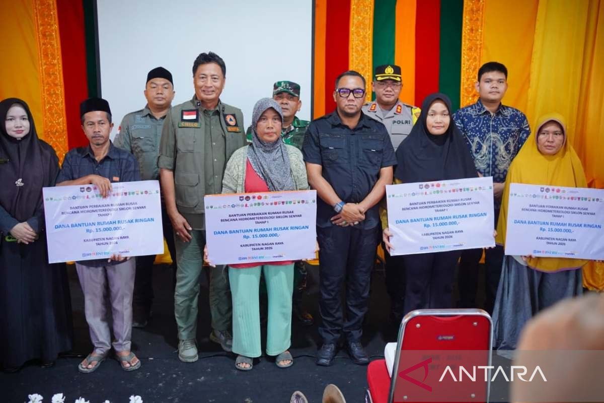 169 KK korban banjir Nagan Raya terima biaya rehab rumah Rp3,73 miliar