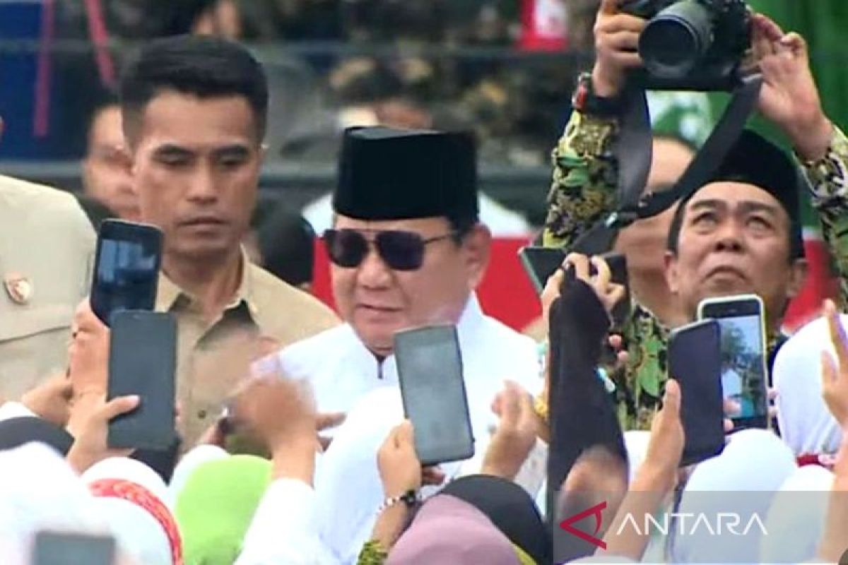 Prabowo hadiri Mujahadah Kubro NU di Malang, disambut ribuan nahdiyin