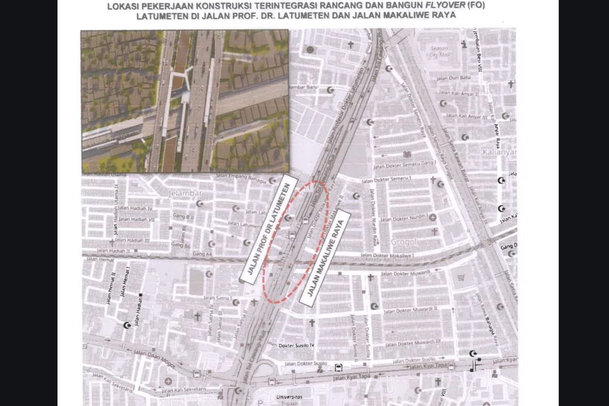 Ada pembangunan flyover Latumenten, ini jalan alternatifnya