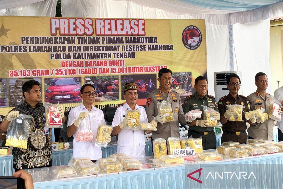 Polda: 35,1 kilogram sabu gagal beredar di Kalteng
