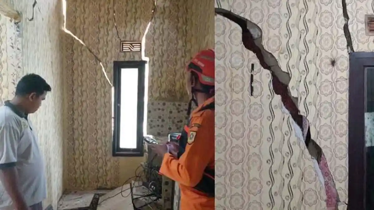 Penampakan Rumah Warga Tanjungsari Bogor Remuk Karena Pergerakan Tanah, Penghuni Terpaksa Mengungsi