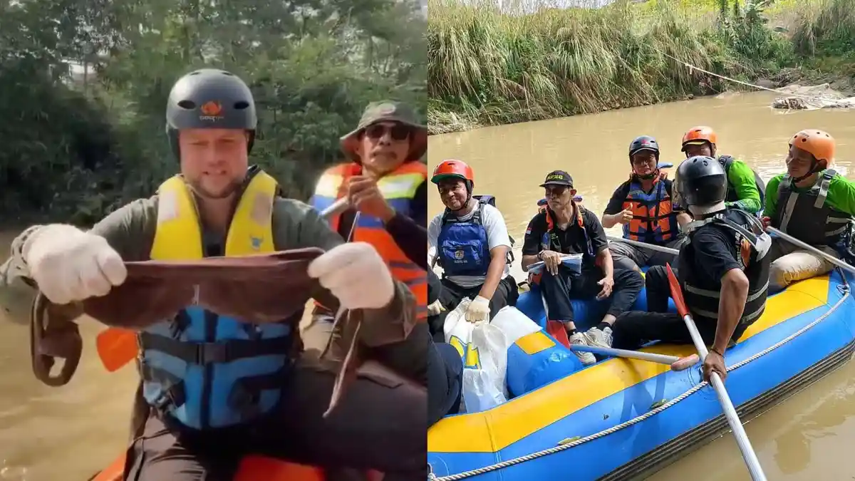 Bule Ini Syok Temukan Pakaian Dalam Wanita Saat Ikut Aksi Bersih Bogor: Jangan Buang ke Sungai!