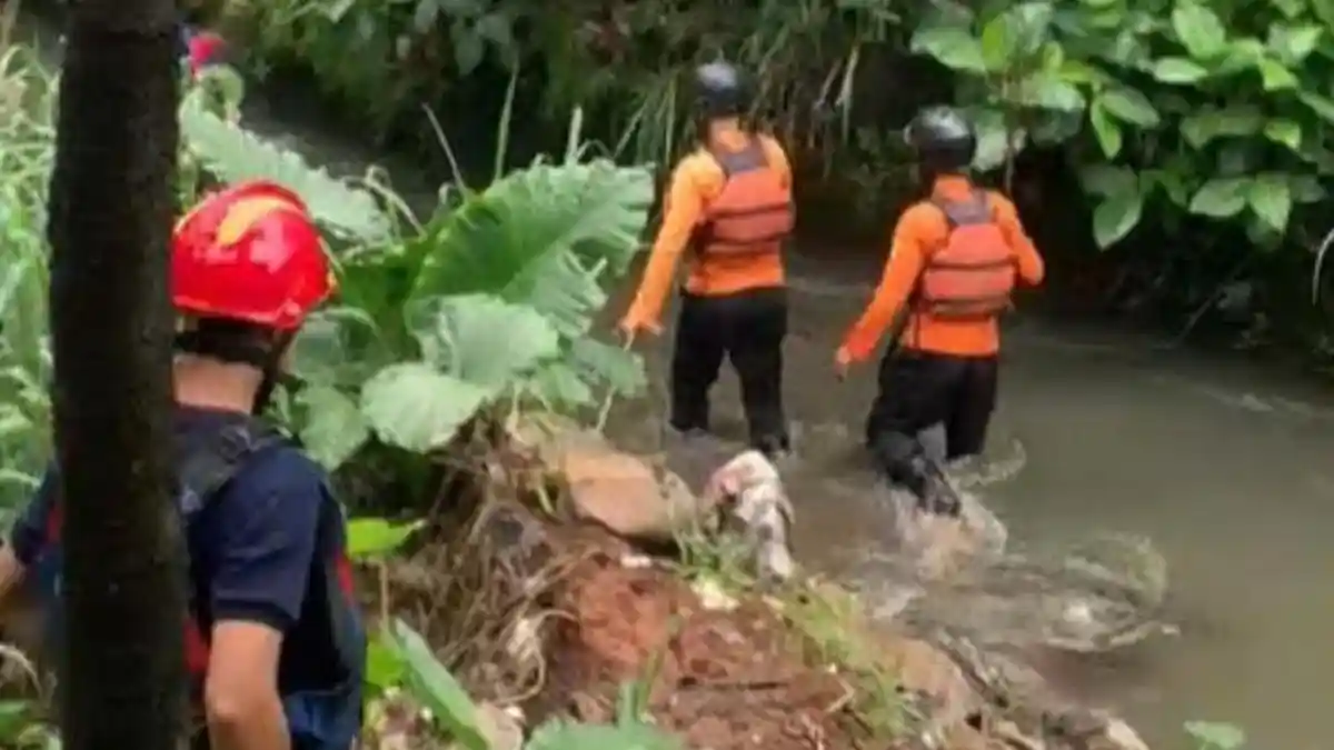 Terpeleset Saat Main dengan Kakaknya, Bocah 3 Tahun Hanyut di Kali Jantung Cibinong Bogor