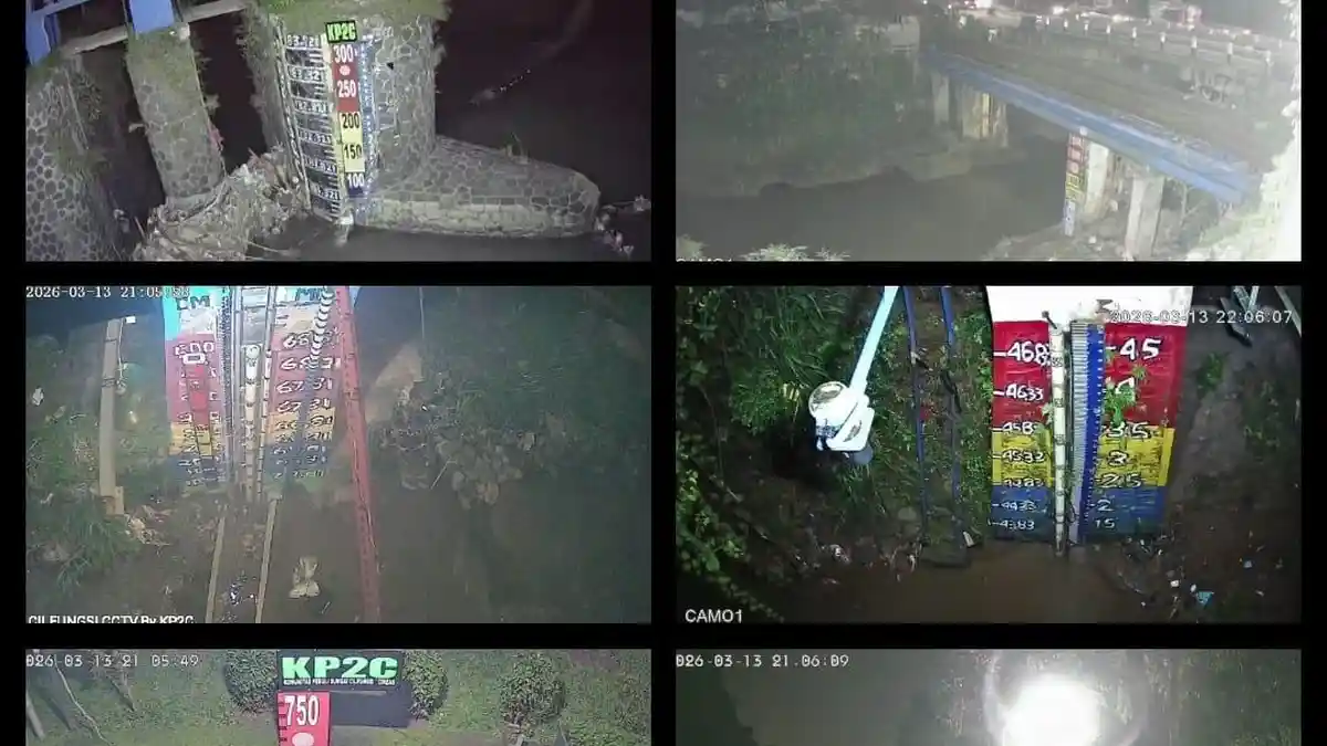 Update TMA Hulu Sungai Cileungsi dan Cikeas Bogor Jumat Malam, Cuaca Mendung