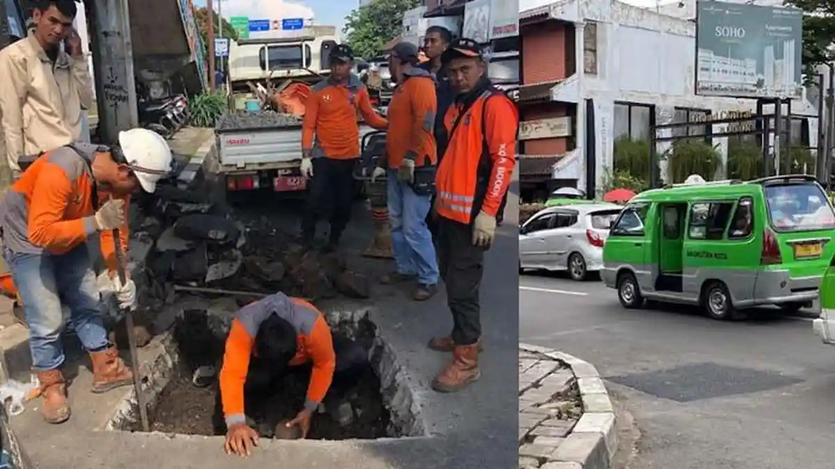 Lubang Misterius di Bawah JPO Paledang Bogor Sudah Ditambal, Arus Lalu Lintas Kembali Lancar