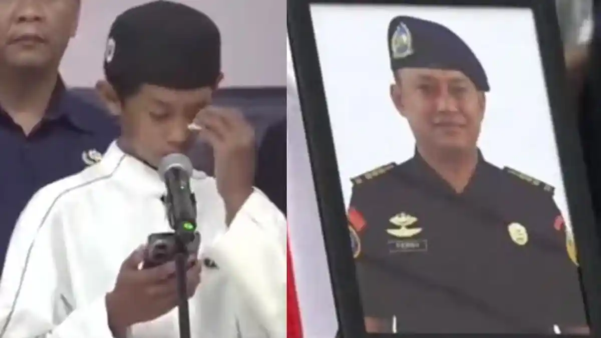 Tangisan Remaja Bogor Pecah Baca Puisi Untuk Sang Ayah, Korban Pesawat ATR: Insya Allah Papah Syahid