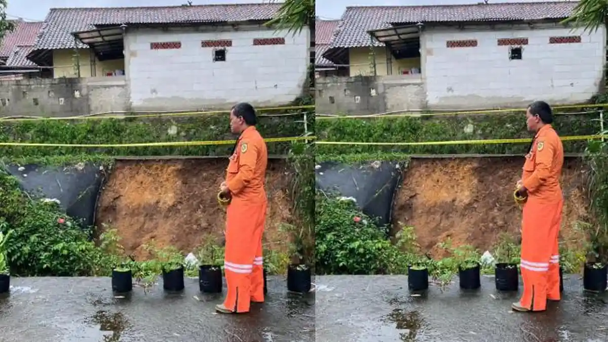 Tebing Setinggi 10 Meter Longsor, Akses Jalan Warga di Cijeruk Bogor Terdampak